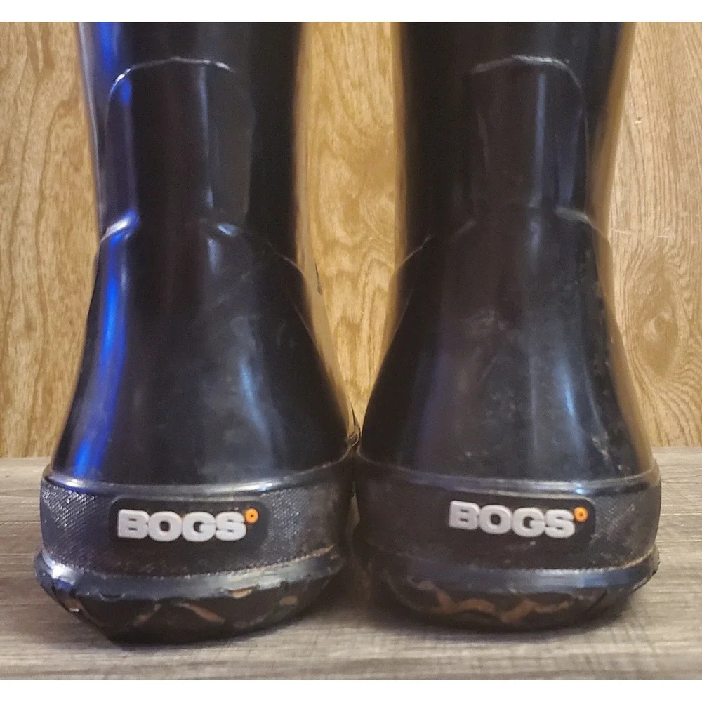 Bogs Tall‎ Slip On Rainboots Youth Size 6 Black